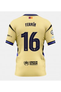 Barcelona Fermin Lopez #16 Jalkapallovaatteet Vieraspaita 2025-26 Lyhythihainen